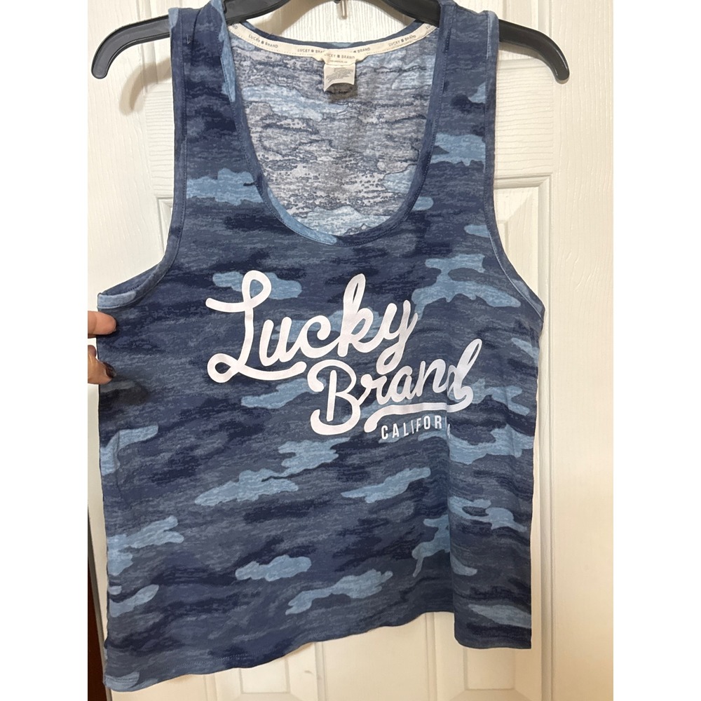 Lucky‎ Brand Tank Top Camouflage Sleeveless Casual Top XL